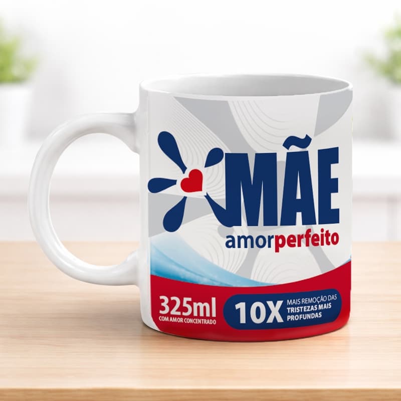 Caneca Mãe Amor Perfeito I Presente para Mães I Disponível em Cerâmica 325ml