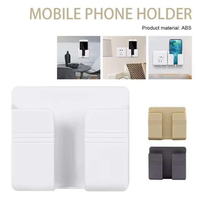 Suporte Celular Tomada com Organizador de Cabo – Porta Carregador Parede Universal Prático