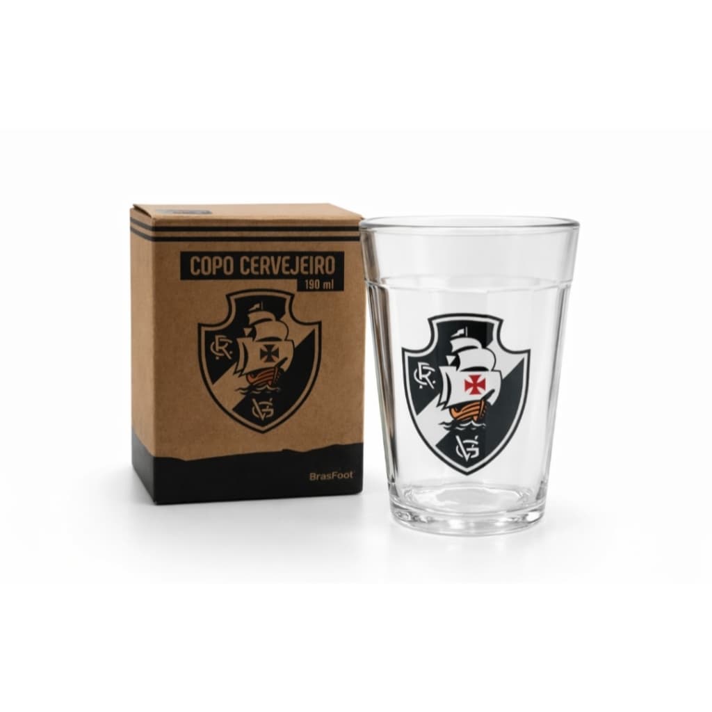 Copo Cervejeiro Vasco da Gama 190ml Vidro Oficial | Torcedor Cruzmaltino