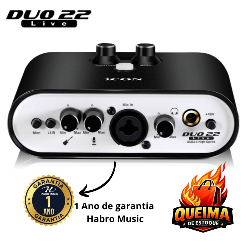 Única Unidade - Interface de Áudio 2 Canais Duo22 Live Icon Pro Audio