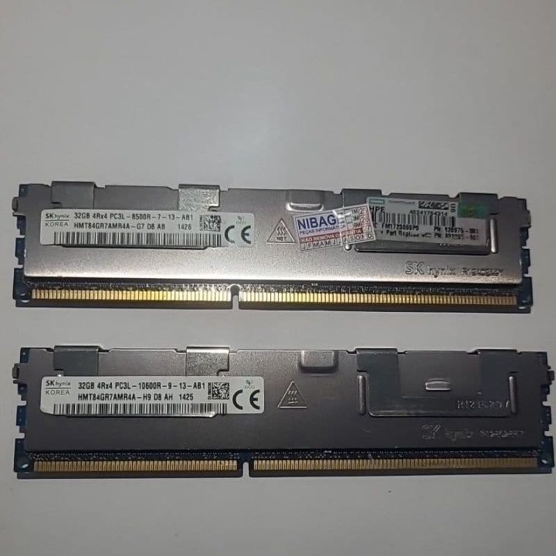 MEMÓRIA HYNIX 32GB DDR3 ECC REG PC3L-10600R 4Rx4 RDIMM HMT84GR7AMR4A – SERVIDOR OEM TESTADO