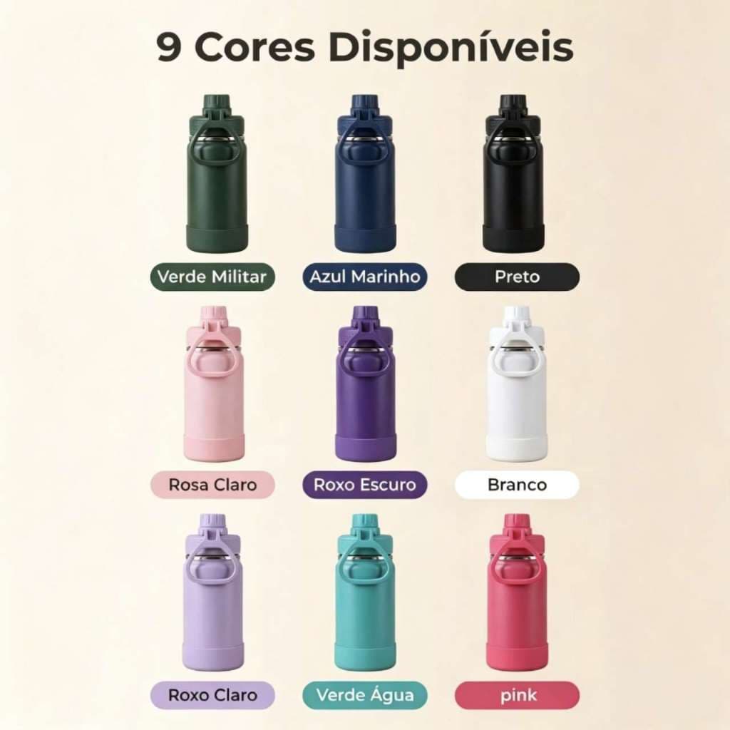 GARRAFA Térmica 350ml com bota De Silicone Protetora - Alça Flexível