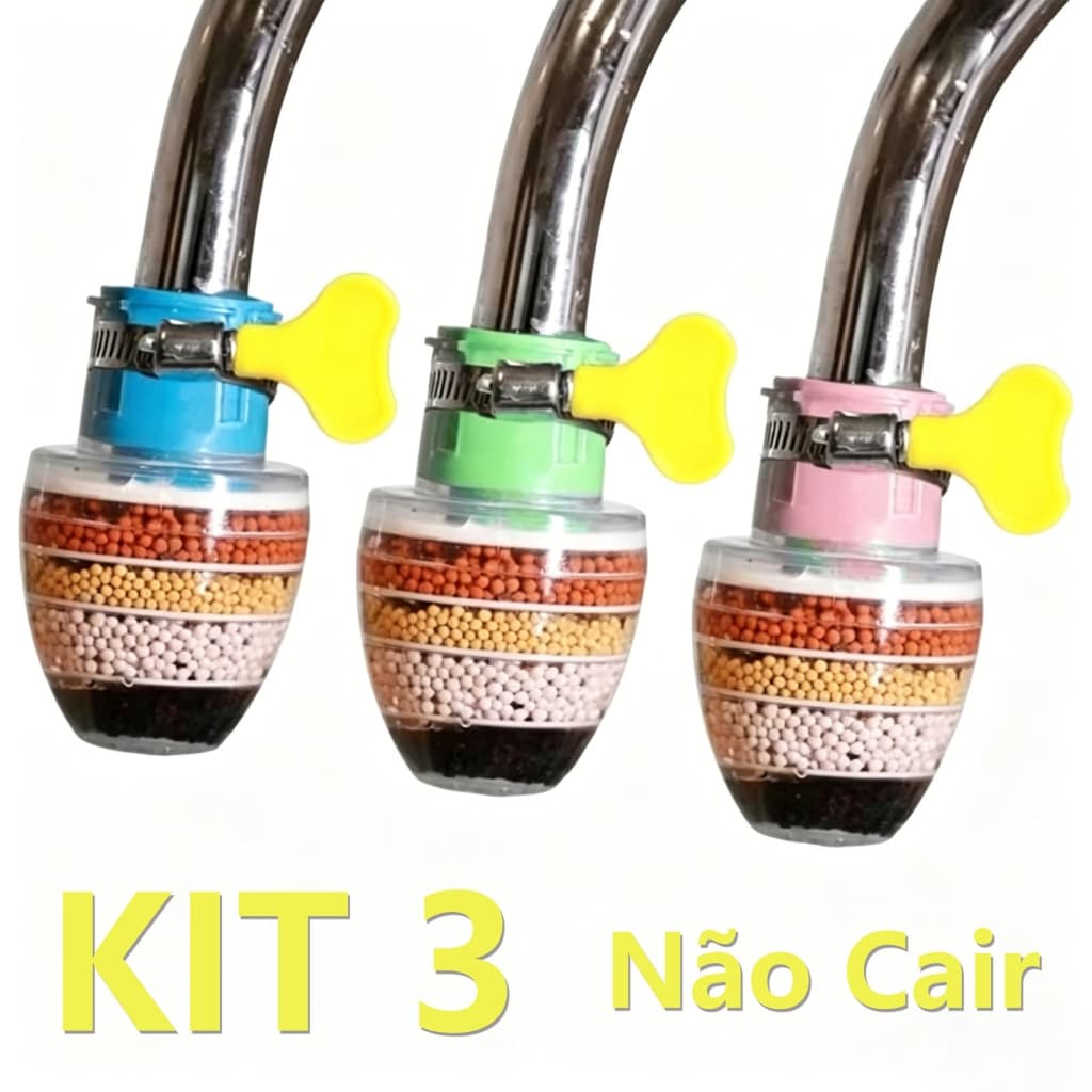 Filtro Purificador Arejador Com Filtro De Água Purificador Carvão Ativado 3 em 1 Bico Arejador Para