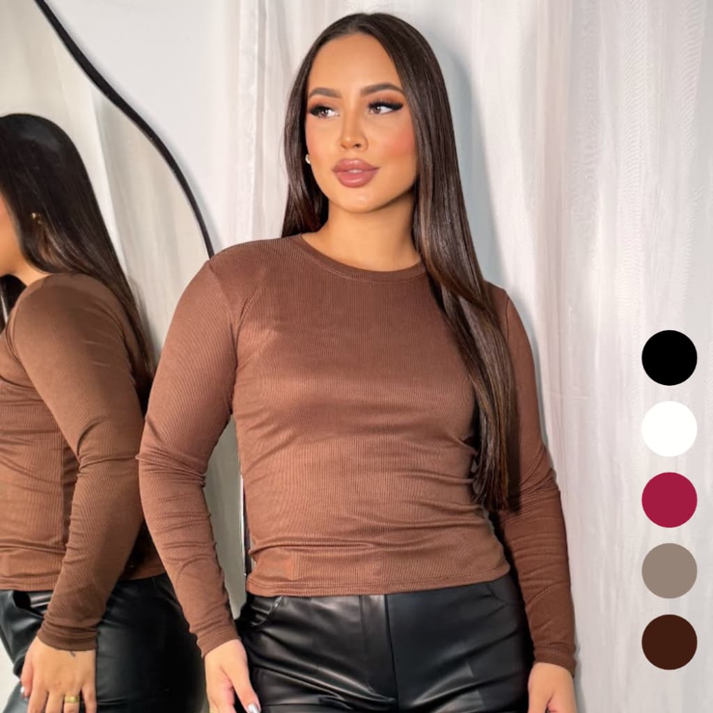 Blusa De Frio Feminina Plus Size Segunda Pele Gola Careca Elegante Moda Inverno