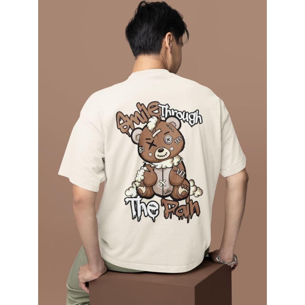 Camiseta Oversize Unissex Estampada nas Costas Streetwear Urban Camiseta Algodão Oversized Grande