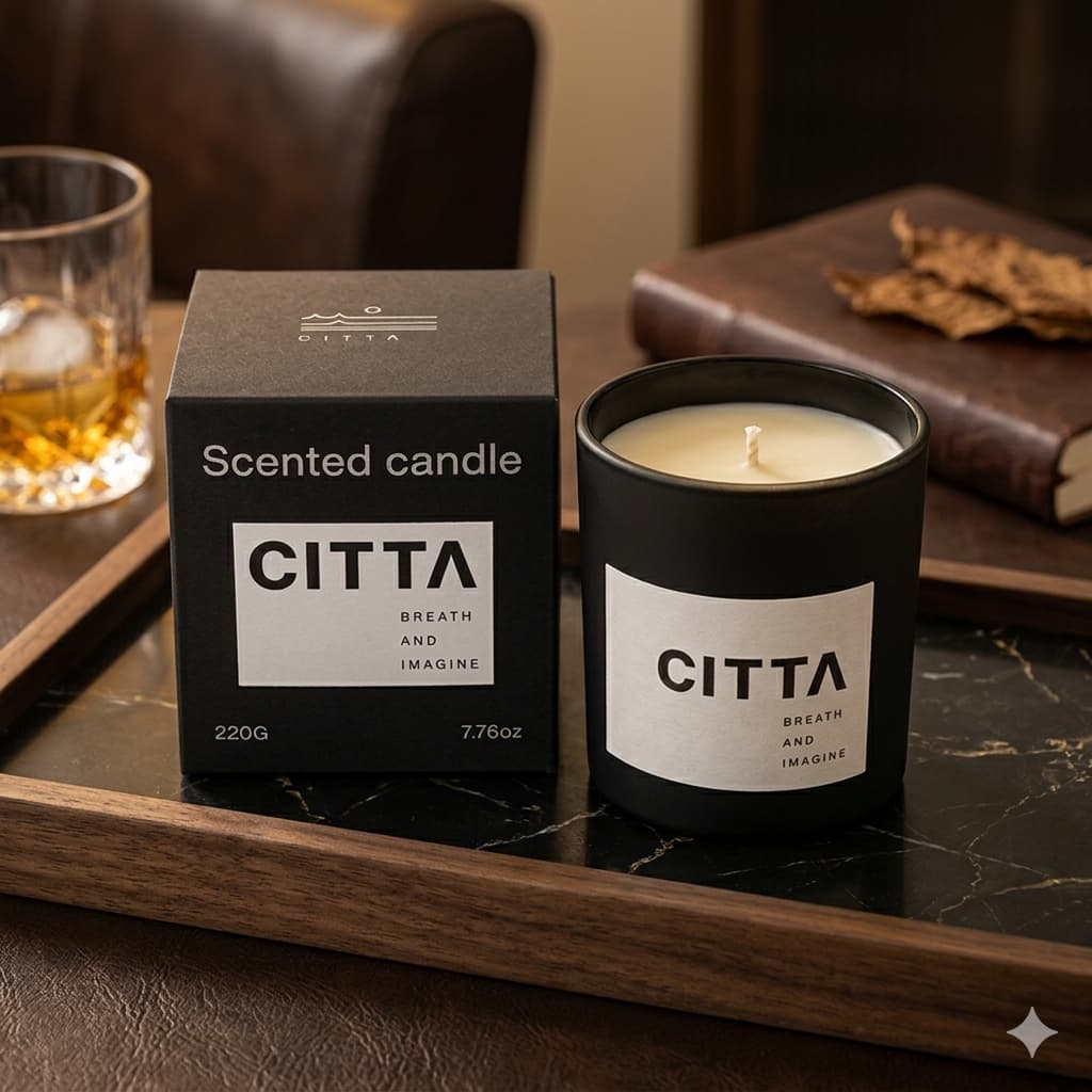 Vela Aromática Luxo Cera De Soja - Aromas De Cuba Preto Charuto Cubano