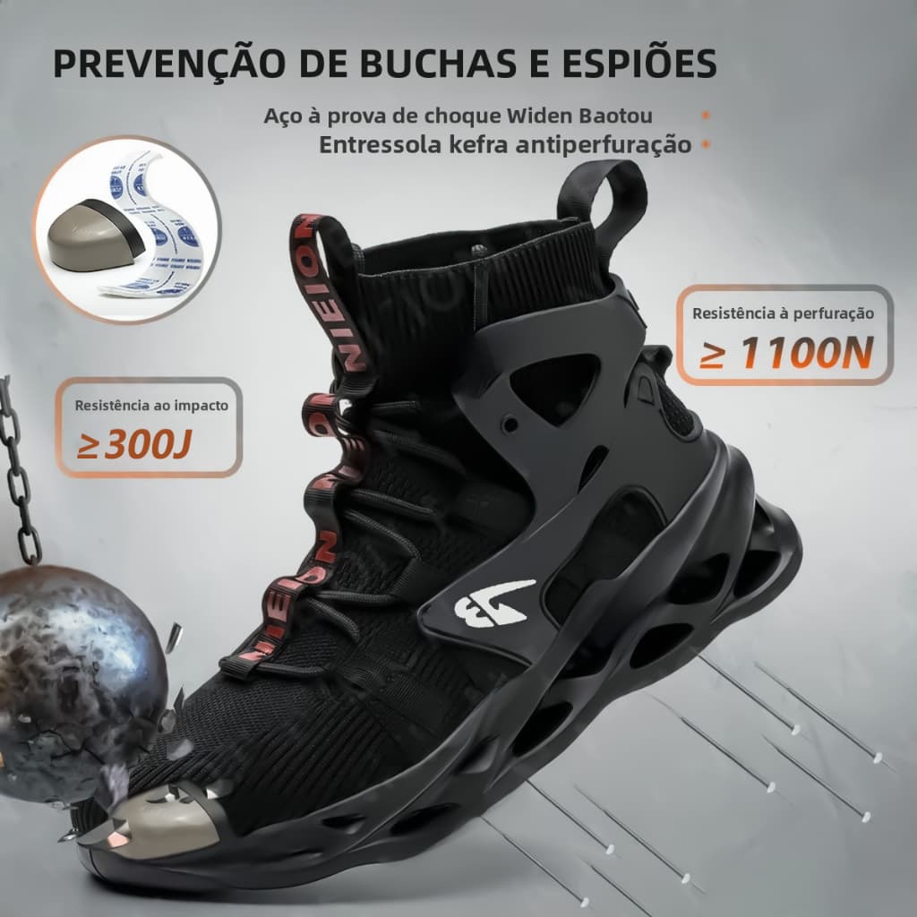 Botina Bota De Seguranca Masculino Bota Epi Trabalho Bico De Aco Pedreiro