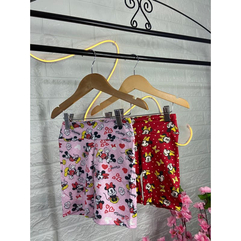 Kit Com 2 SHORTS Legging Suplex Moda Infantil Desenhos