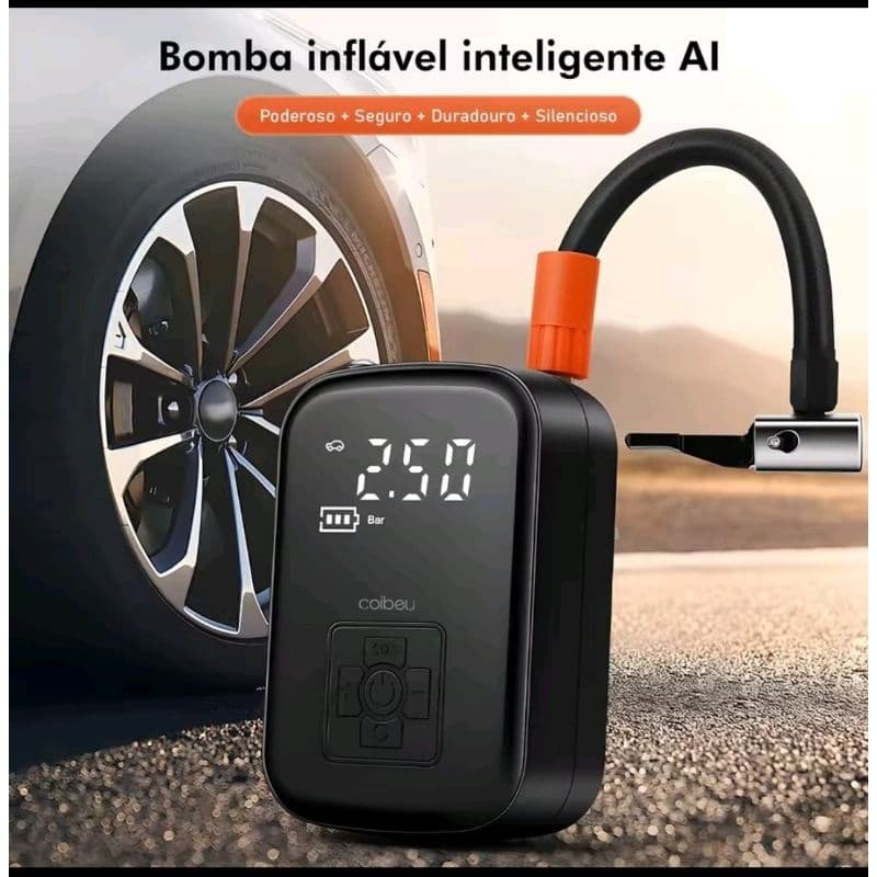 Mini compressor de ar pneu carro moto