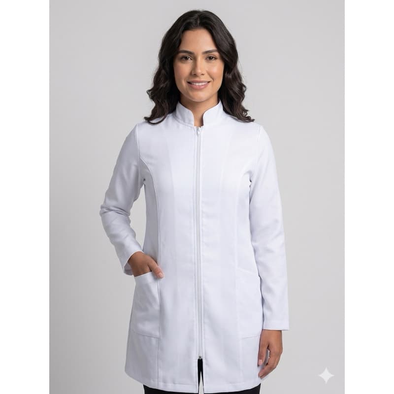 Jaleco Feminino Oxford com Modelagem Acinturada para Mais Conforto