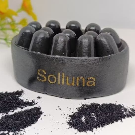 Sabonete Carvão Ativado E Barbatimão | Antiacne Oleosidade Esfoliante | Sabonete Massageador Detox 110g Solluna