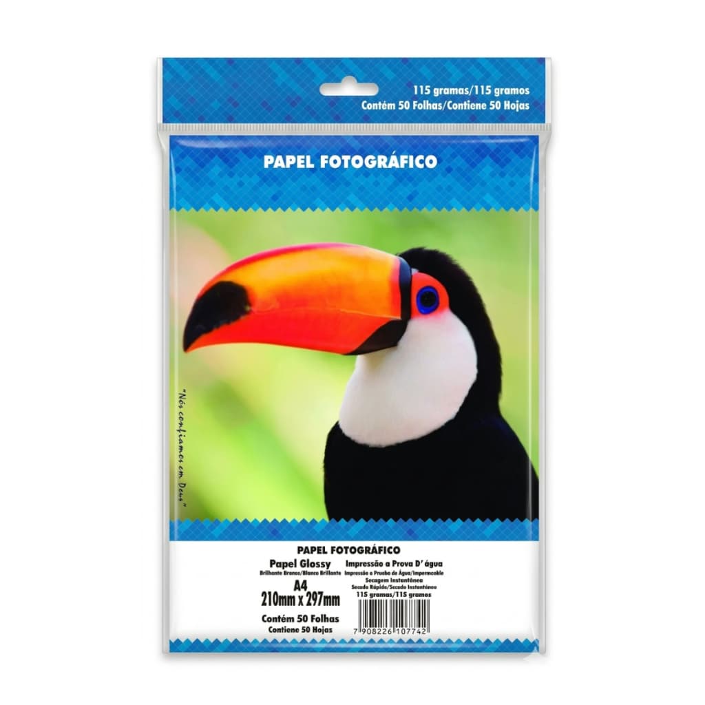 Papel Fotográfico 115g A4 Glossy Brilhante Resistente a Água Masterprint