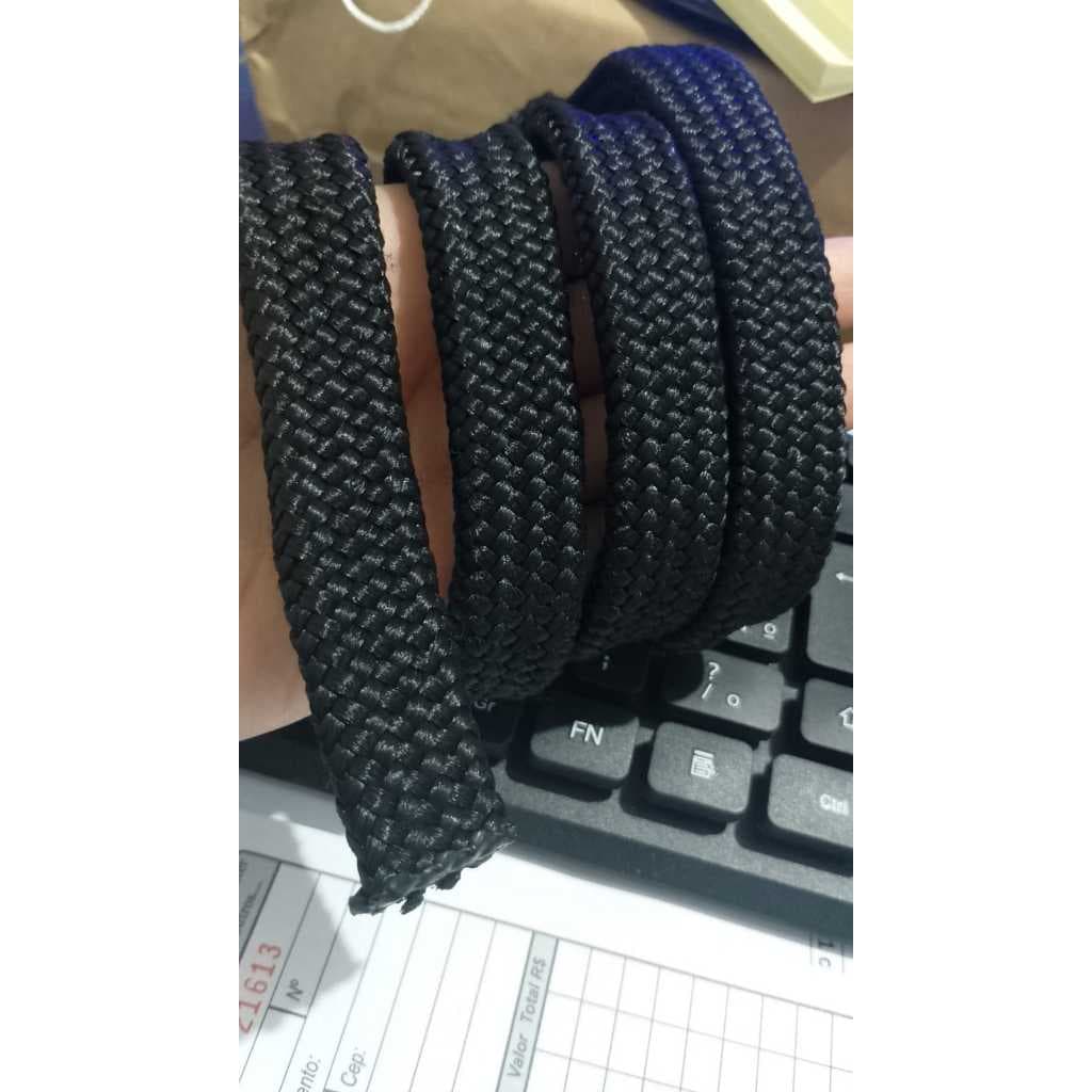 Meada corda chata 20mm com 25mts polipropileno preto