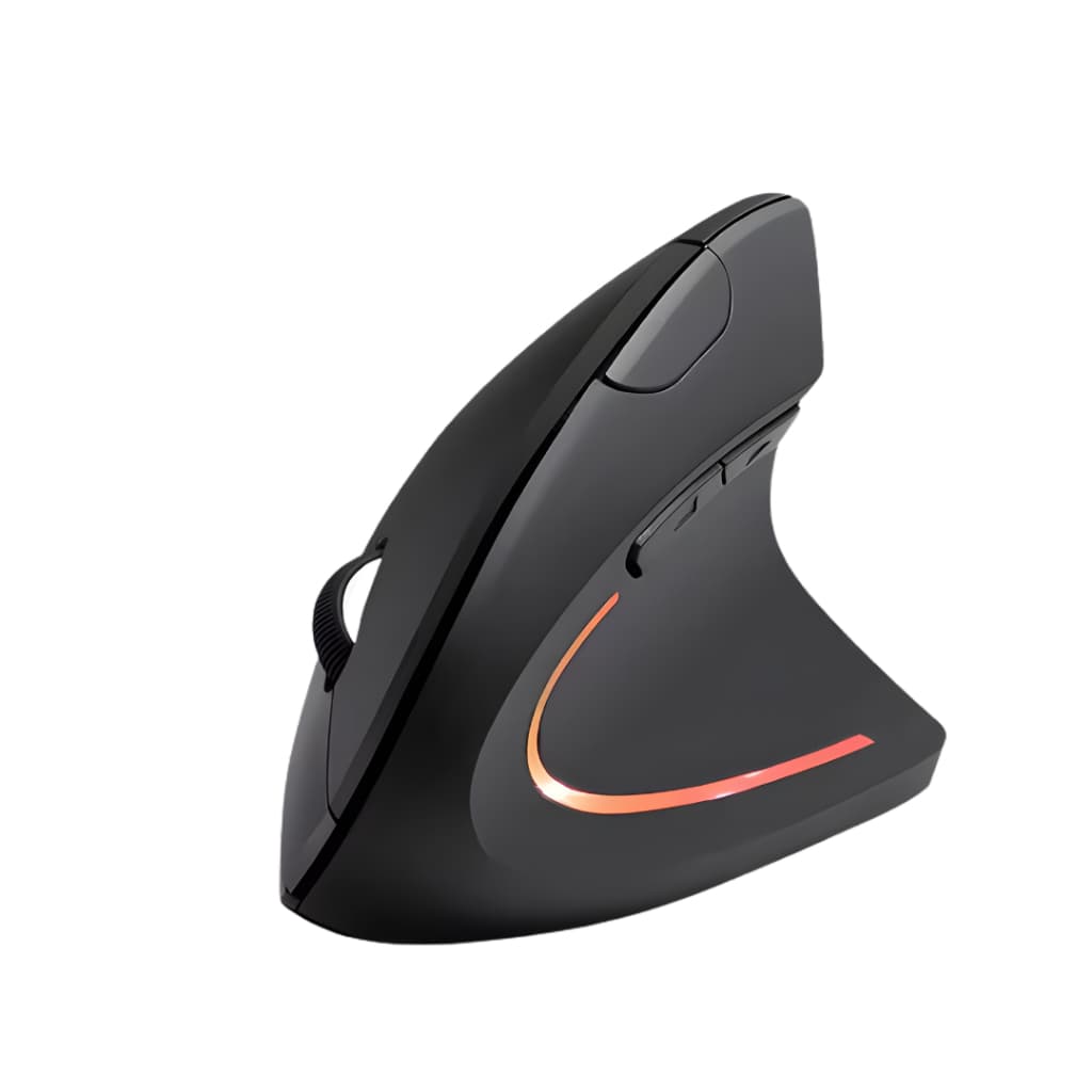 Mouse Vertical Sem Fio (Wireless e Bluetooth) 2400dpi | Design Ergonômico, Alta Precisão, Bateria Recarregável