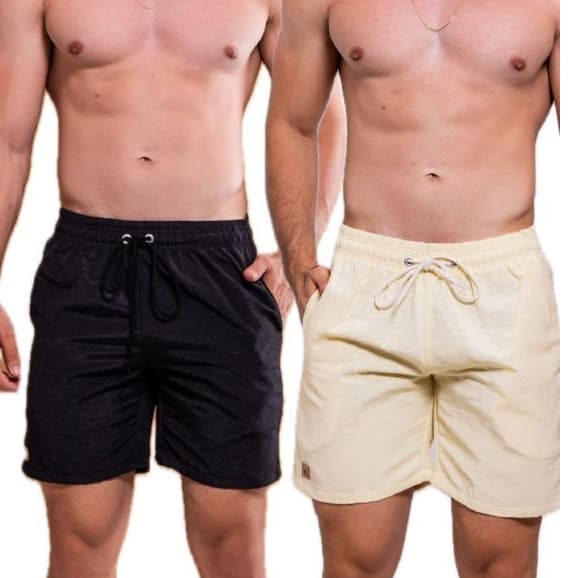Kit 2 short mauricinho linho premium slim sarja colorida moda masculina casual elegante bermuda despojada