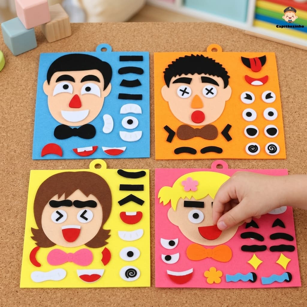 Brinquedo Educativo - 3D Face - Aprendendo as Emoções/Sentimentos Método Montessori