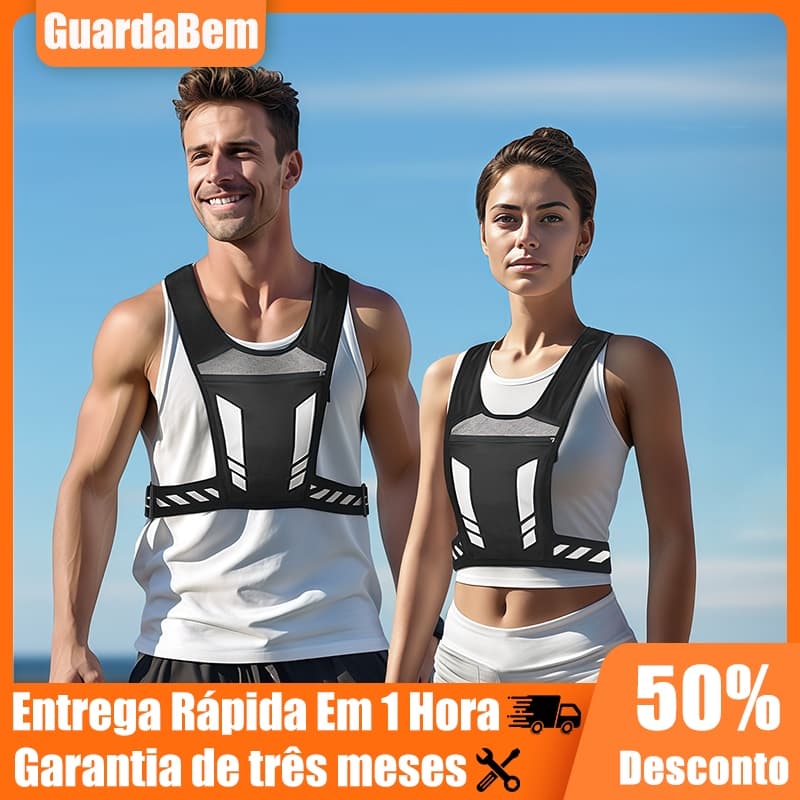 Colete De Fitness Esportivo Refletivo De Corrida Respirável No Peito E Costas Para Ciclismo