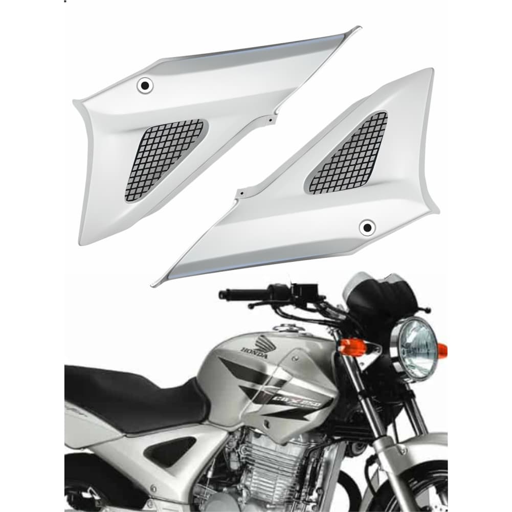Carenagem Lateral Twister Cbx 250 Prata Fosco Preto Fosco 2001 2002 2003 2004 2005 2006 2007 2008