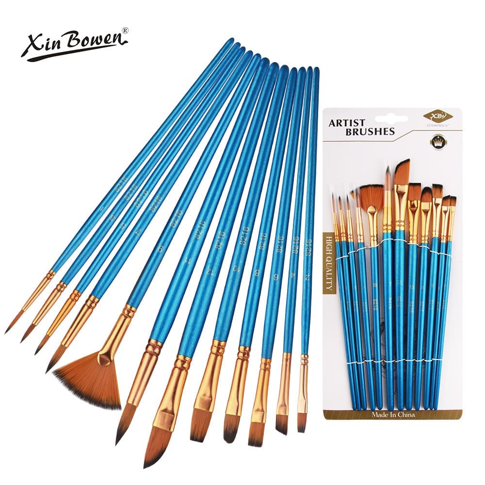 Kit De Pincéis Para Pintura Óleo, Acrílico, Aquarela, Guache, Tecido e Artesanato Em Geral