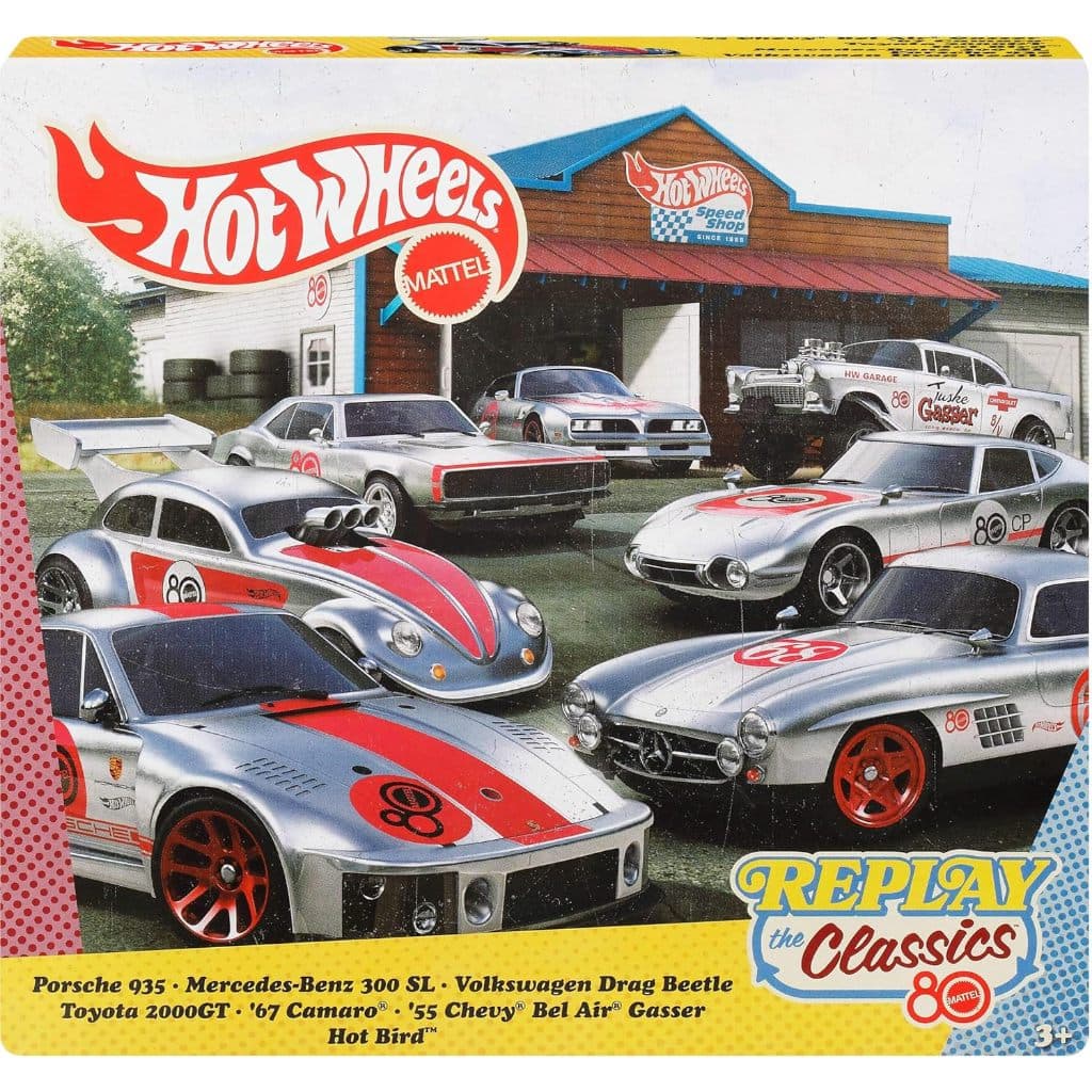 Hot Wheels Collector Veículo de Coleção Pacote 7 Carros 80º aniversário da Mattel