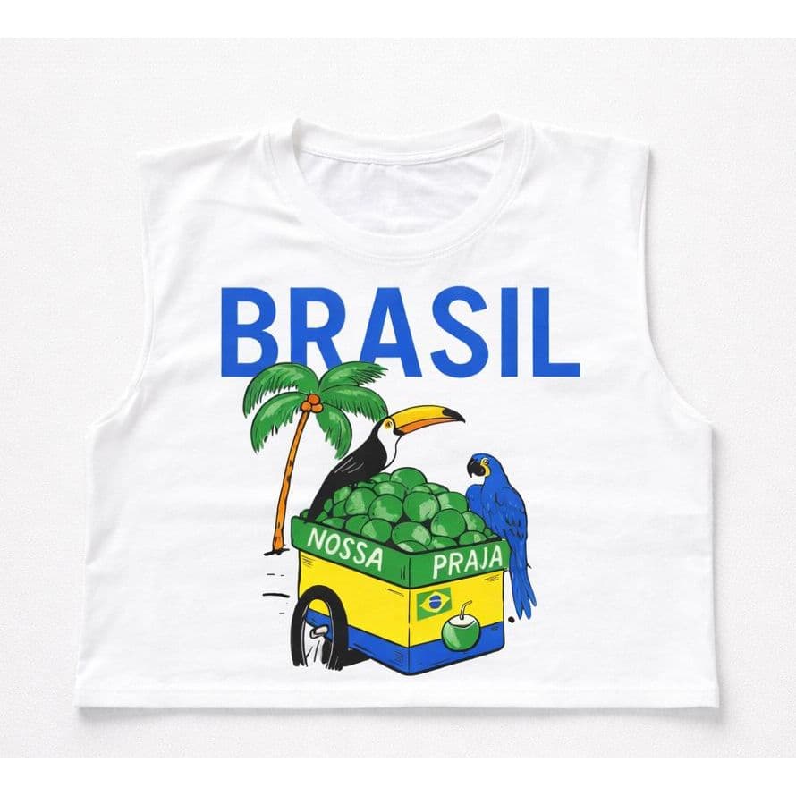 Cropped Feminino Brasil/Cropped feminino estilo tropical