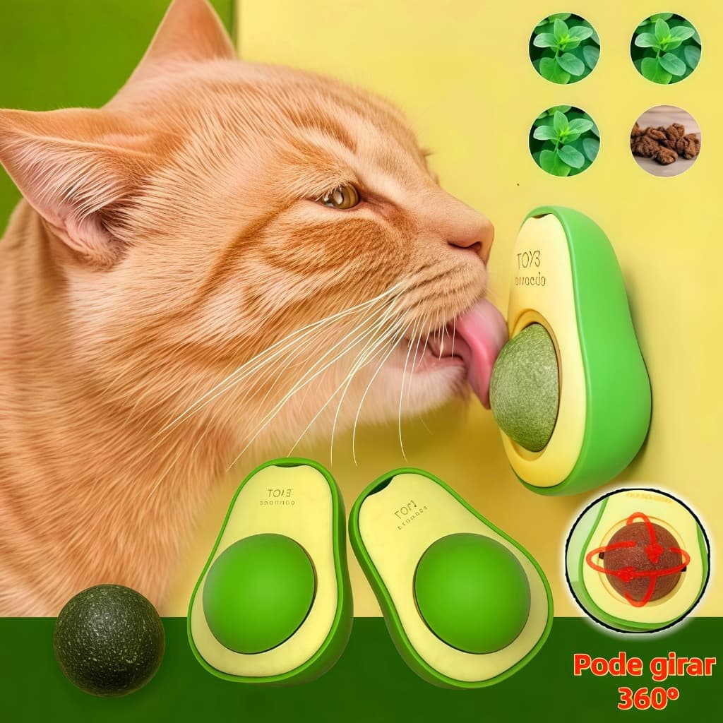 Abacate De Brinquedo Para Gatos Com Catnip Interativo Erva Gato Natural Com Erva Natural de Gato