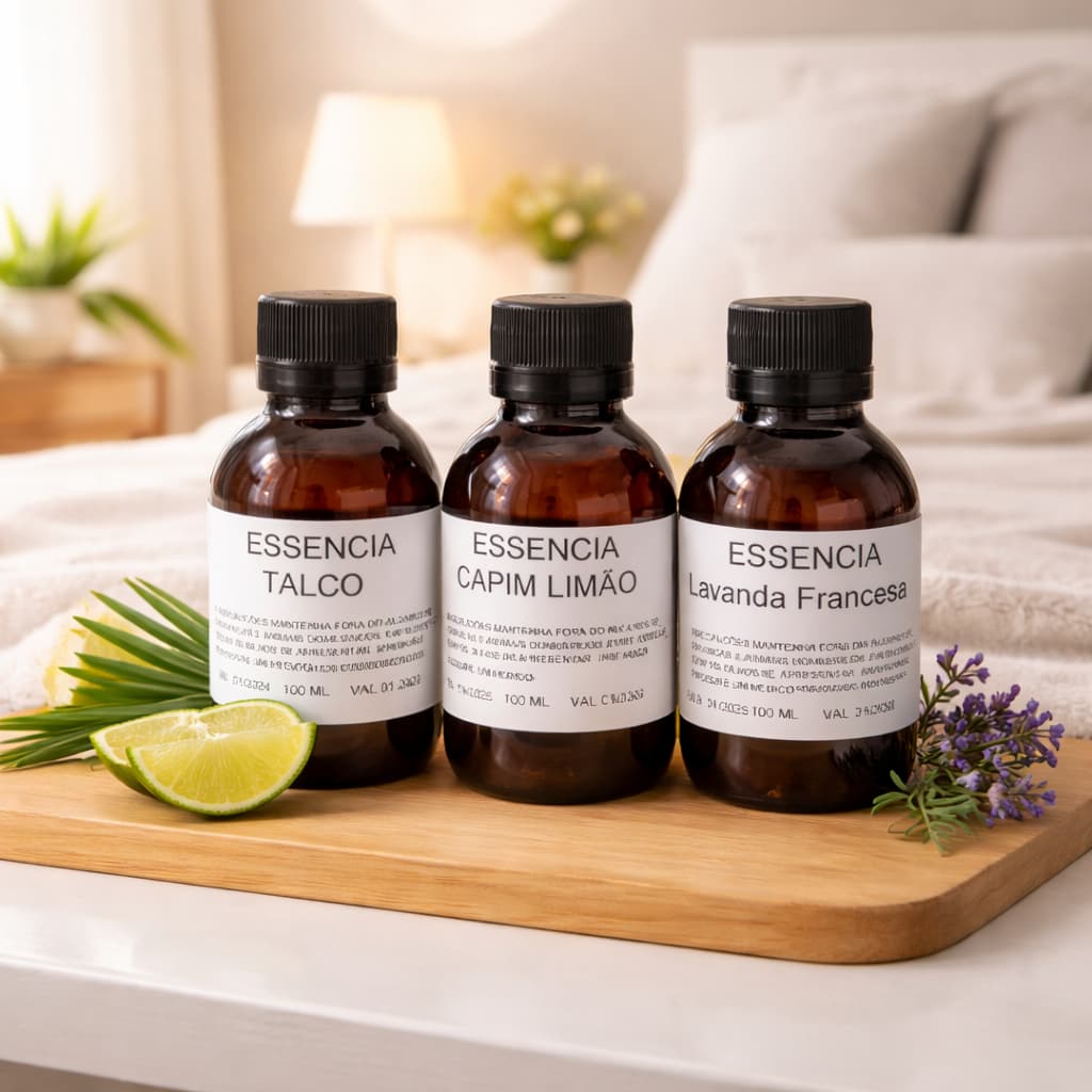 Kit Lavanda Capim Limão Talco Essência Concentrada 100ml
