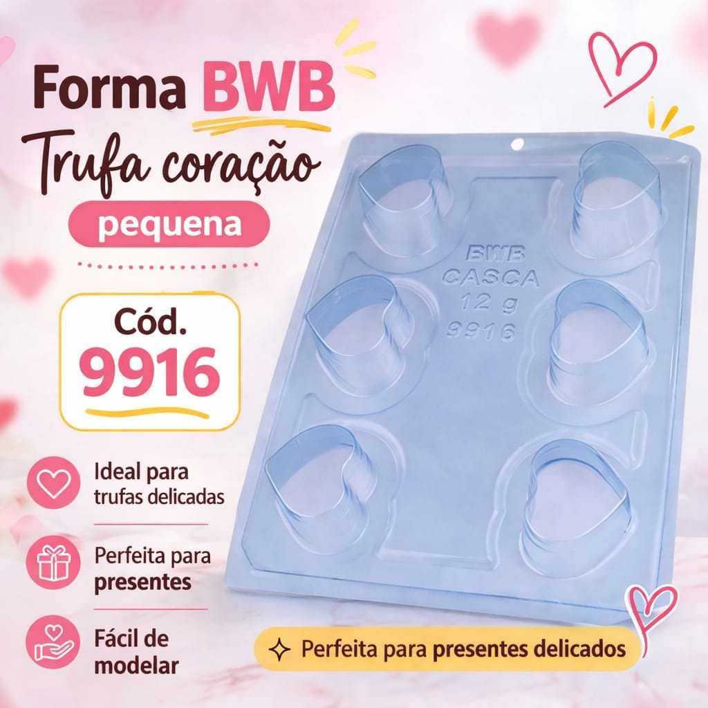 Forma Especial Trufa Pequena Coração Cod 9916 Bwb Chocolate Cor Transparente Bombom