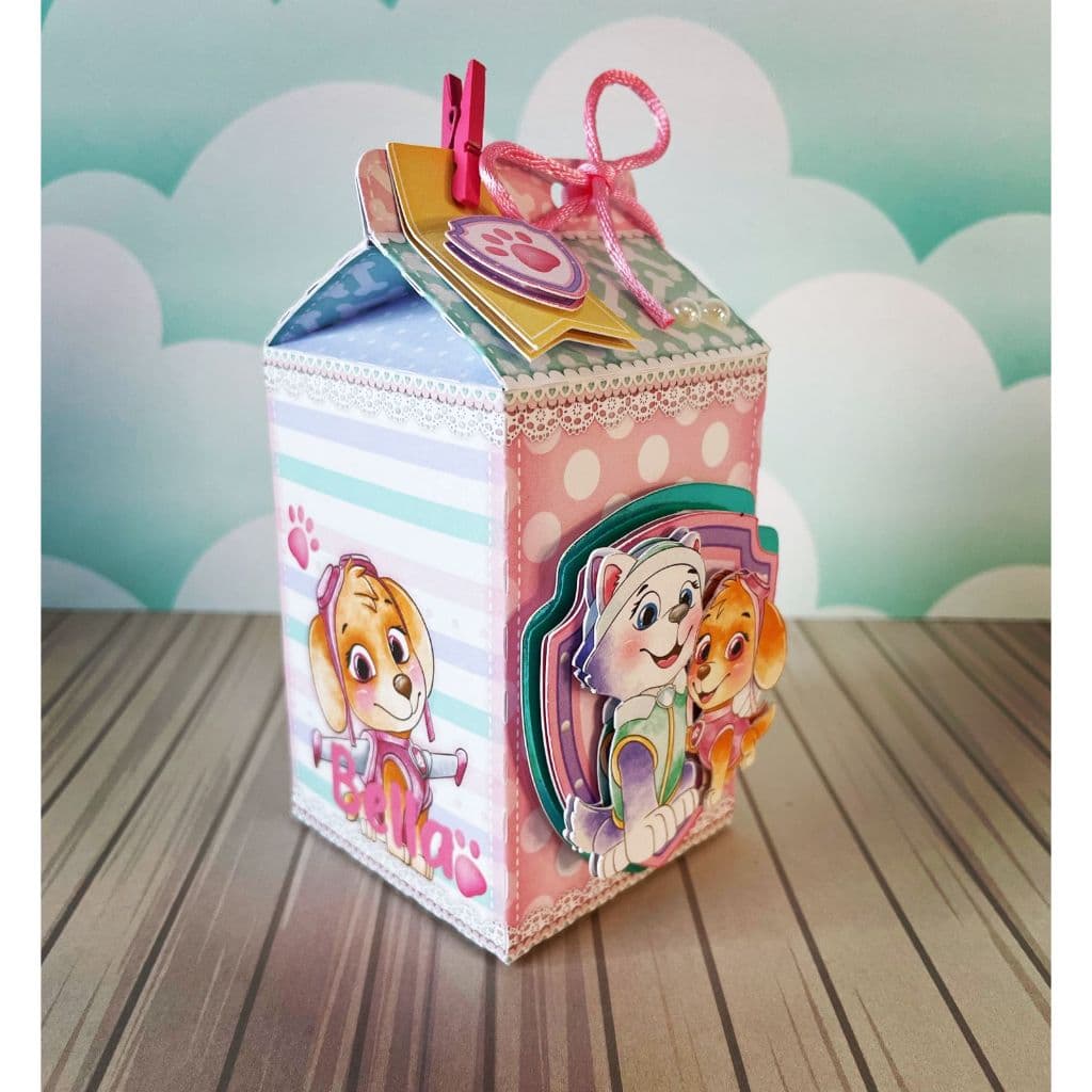 ✨ Caixa Milk Personalizada - Patrulha Canina, Sky e Everest - Papelaria Personalizada - Lembrancinha de Festa