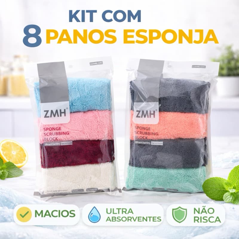 Kit Panos de Limpeza de Microfibra P/ Limpeza Para Banheiro Cozinha Multiuso Super Absorvente