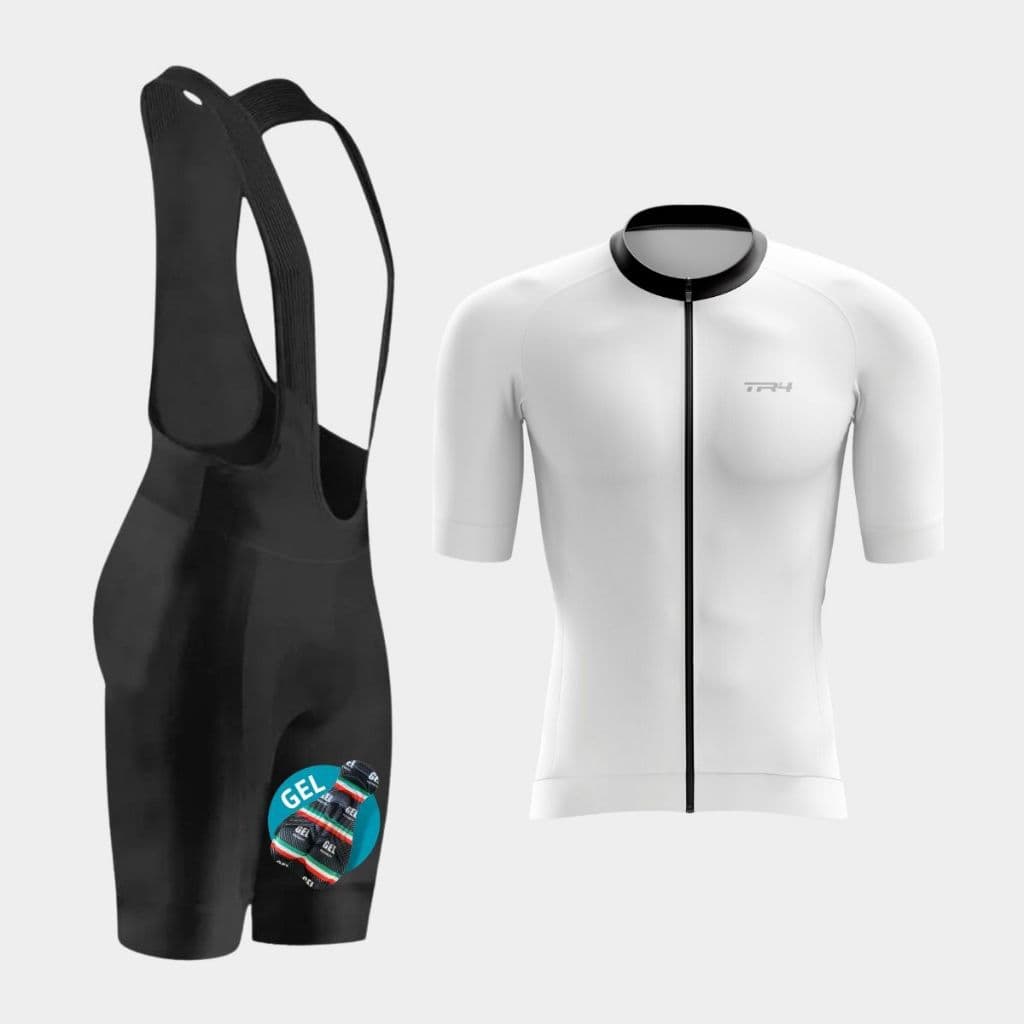 Conjunto Masculino Ciclismo Camisa Premium Zíper Total Bretelle Forro Em Gel Bike Pedal Speed
