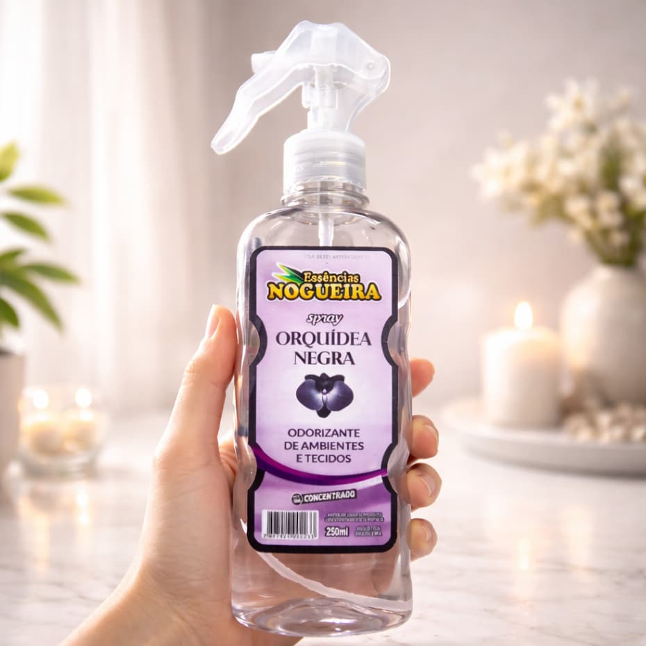 Home Spray Aromatizador Ambiente Orquídea Negra 250ml Concentrado Cheirinho para Casa e Tecidos