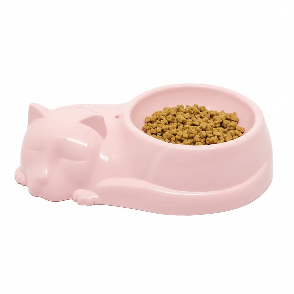 Comedouro Bebedouro Gato Miau 300ml Tigela Pet Formato Gatinho Dorminhoco