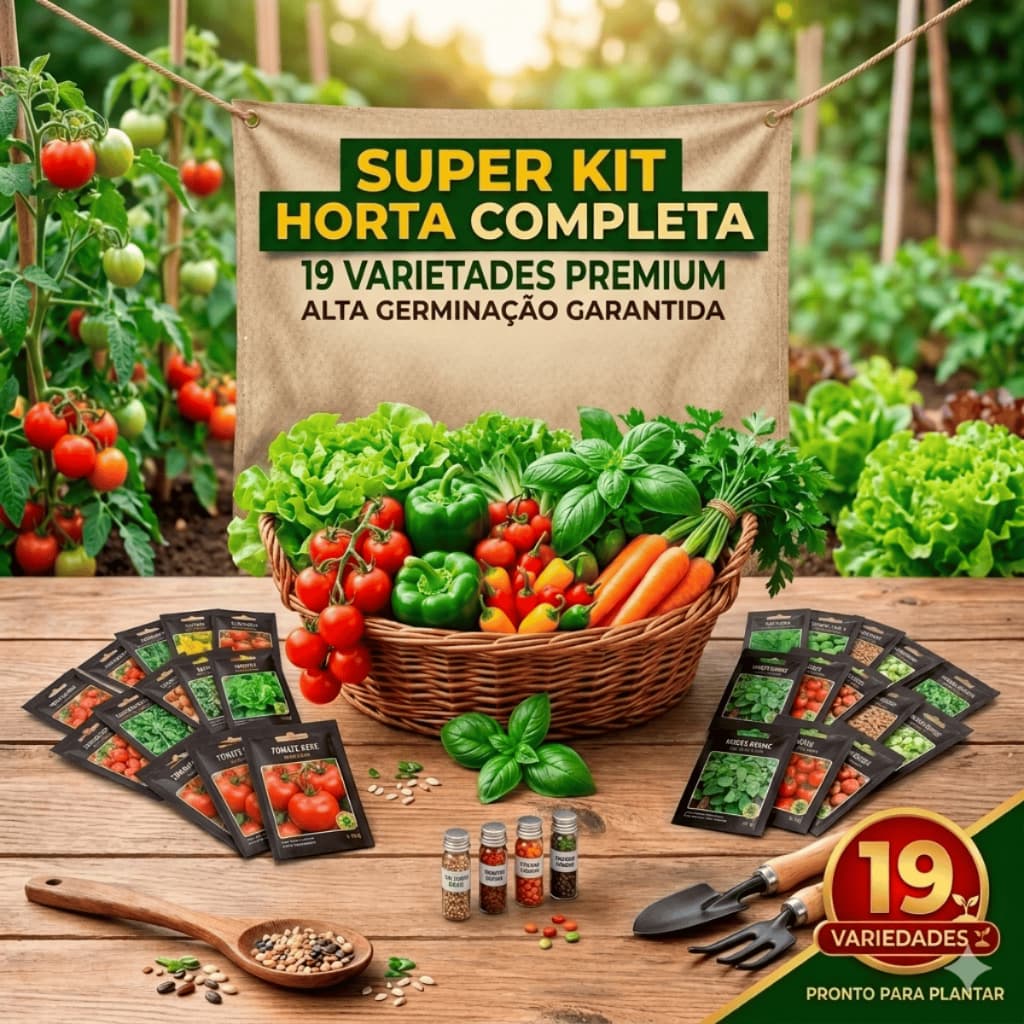 2700 Sementes Verduras Legumes e Hortaliças 19 Tipos de envelopes Separados