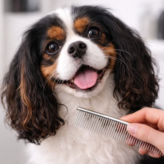 Pente Escova Pet Profissional Aço Inox 20cm – Ideal para Cães e Gatos de Médio e Longo Pelo