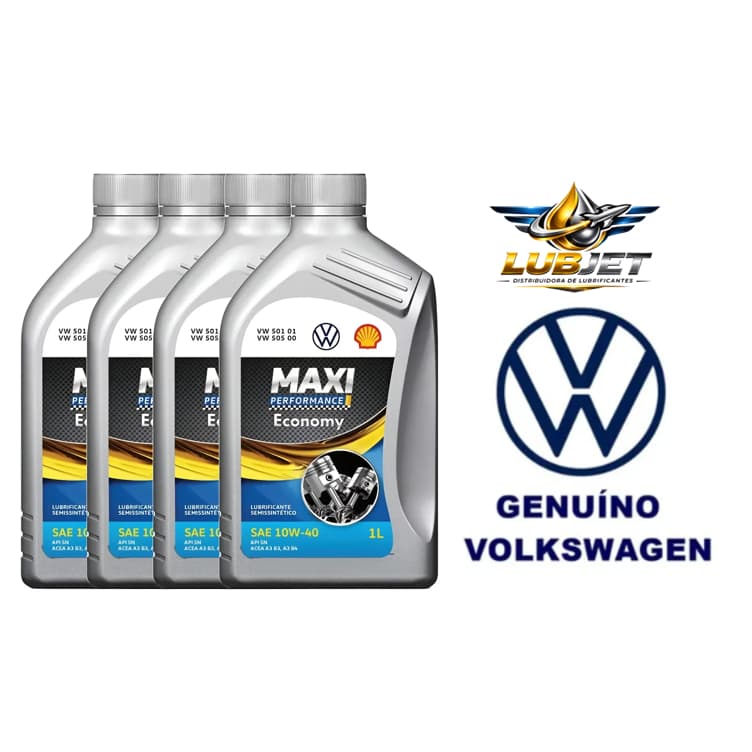 4 Oleos Lubrificante de Motor 10w40 Api SP Semi Sintetico Original Vw Maxi (Gol, Fox, Polo, Voyage, Golf) 2000 a 2014