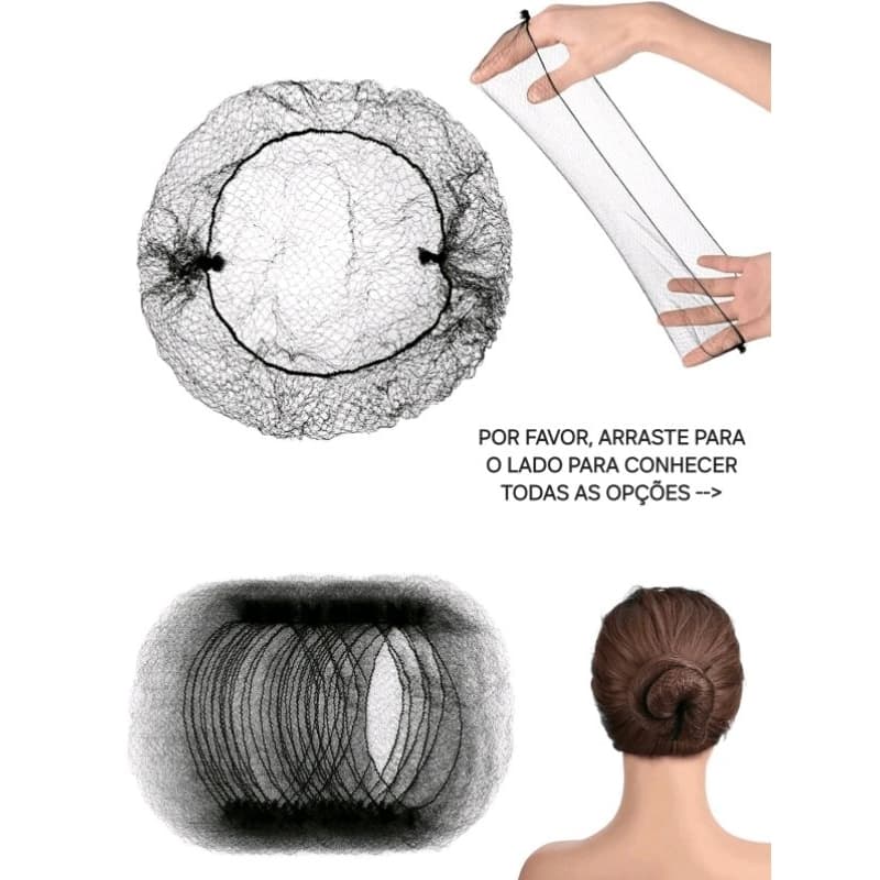 Rede de Cabelo Preta 20 polegadas, Redes de Cabelo Invisíveis, redinhas de cabelo tamanho grande, loiro, marrom ballet