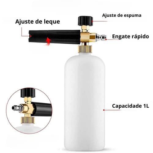 Espumador Para Lavadora Alta Pressão Regulável Shampoo Automotivo