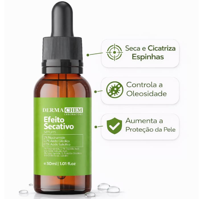 Serum Facial Efeito Secativo Anti Acne Dermachem Cuidados com a Pele Skin Care