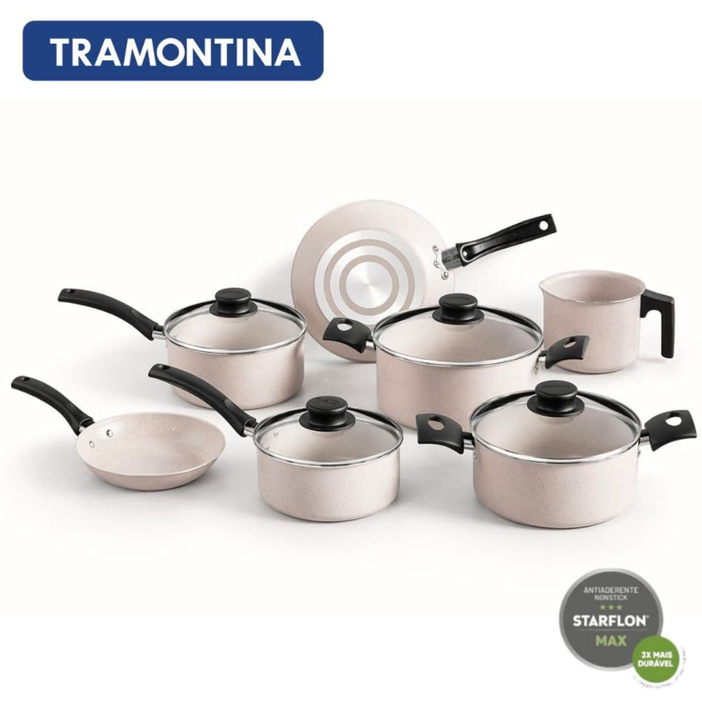 Jogo De Panela Antiaderente Turim 7 Peças Alumínio Tramontina