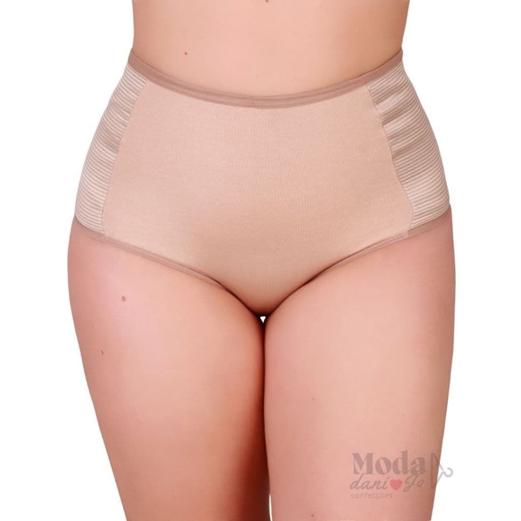 Kit 3 Calcinhas Cinta Modeladora Emagrecedora Cintura Alta Reforçada Diminui Barriga Afina Cintura