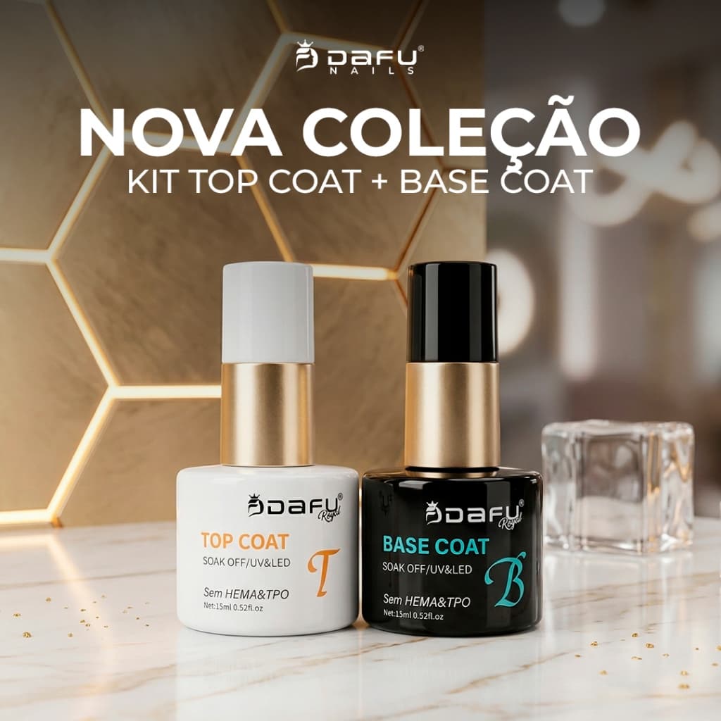 Base Coat /Top Coat Anti Risco 15ml Lançamento Livre de TPO HEMA Preparador Secagem UV/LED DAFU