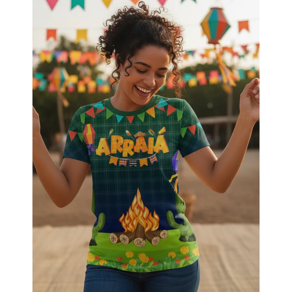 Camisa Arraiá Camiseta Feminina Festa Junina Camisa Xadrez