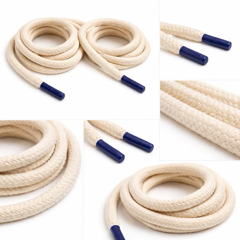Cordão de Algodão Trançado 10mm para Moletom/Blusa/Calça/Shorts – 1,50m - O par - Ponteira Plástica Azul Marinho