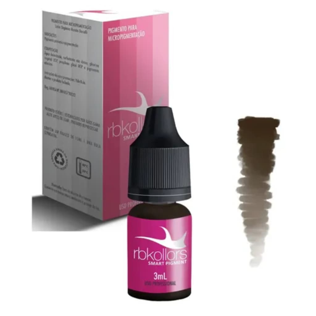 Pigmento RB Kollors Original Micropigmentação Sobrancelha e Lábios Alta Fixação Profissional 3 ml