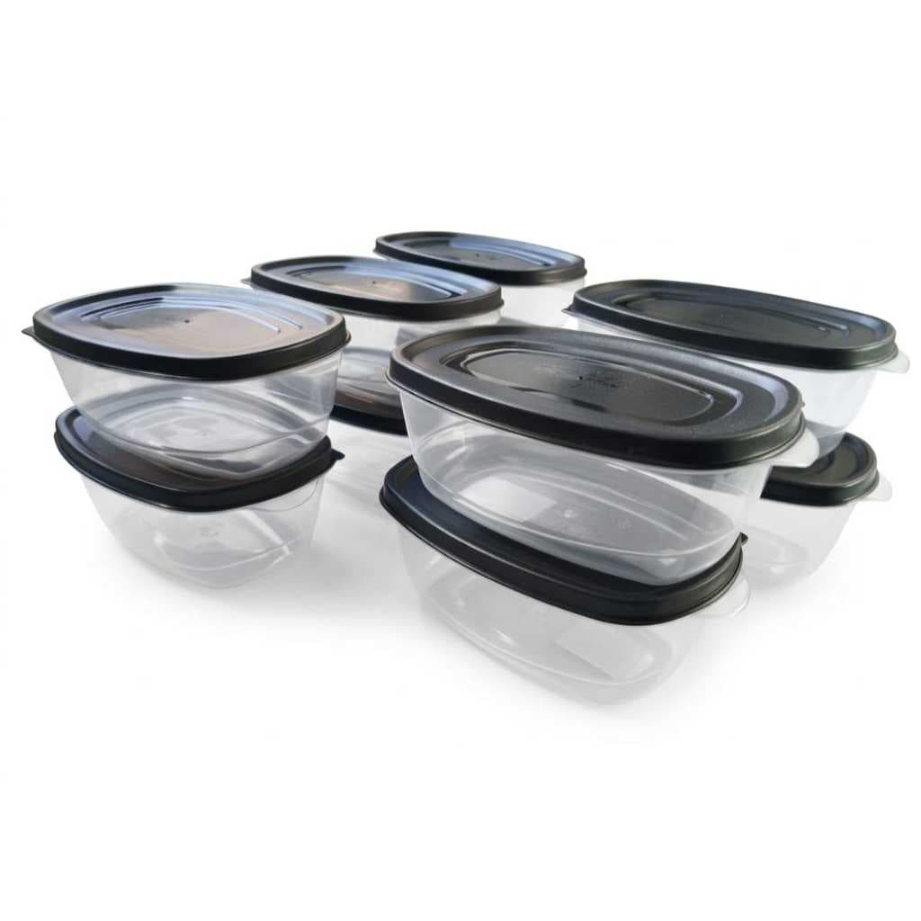 10 Potes Plásticos Ovais 400ml Livre De BPA - Kit Completo