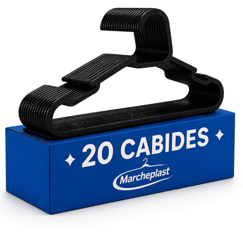 Cabide Adulto Preto Organizador Roupa Kit 20 Unidades
