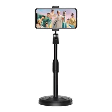 Suporte de Mesa para Celular Altura Ajustável Ângulo de 360 Universal Vídeos e Selfies Profissionais