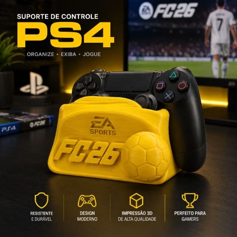 Suporte de Controle PS4 FIFA 2026/Decoração Gamer/ Encaixe Perfeito do seu controle