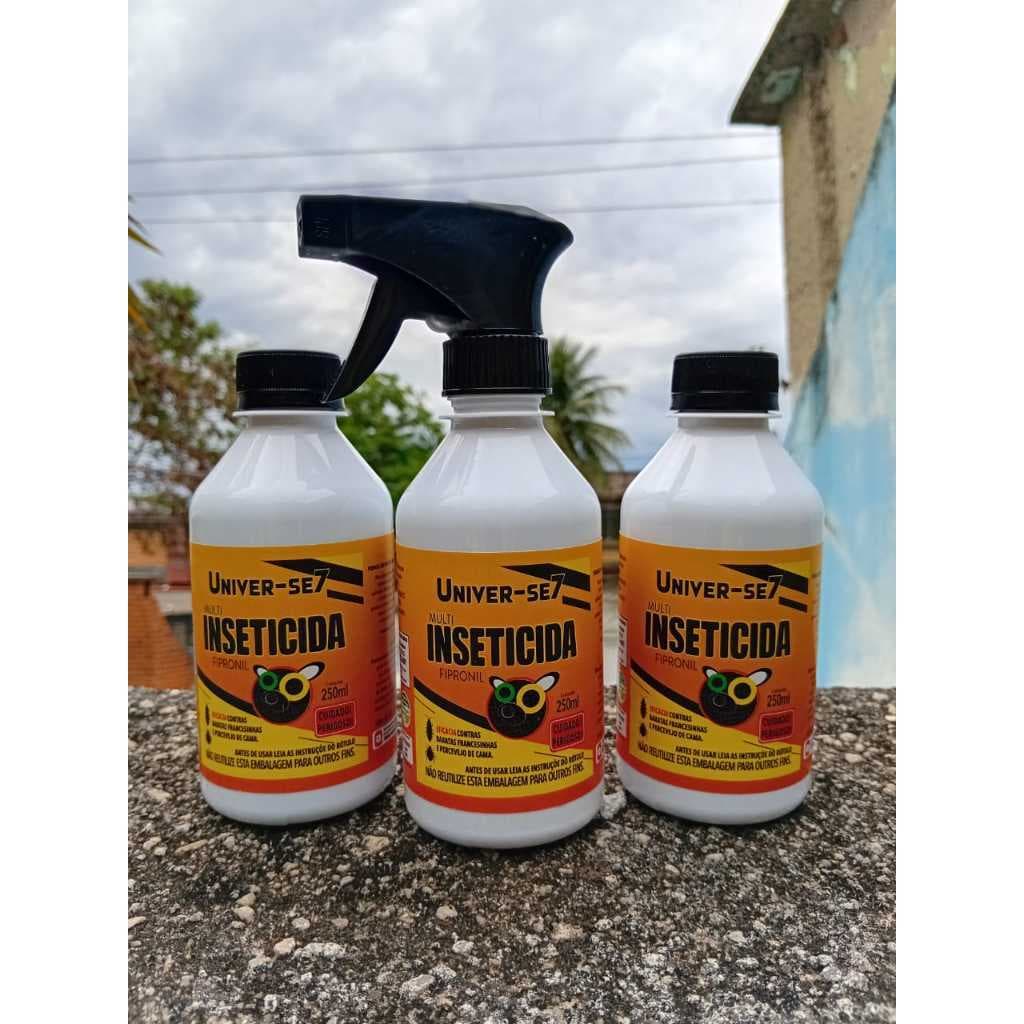 3 Univer-se7 Inseticida 250ml Mata Barata Francesinha, Percevejo de cama Com borrifador Grátis